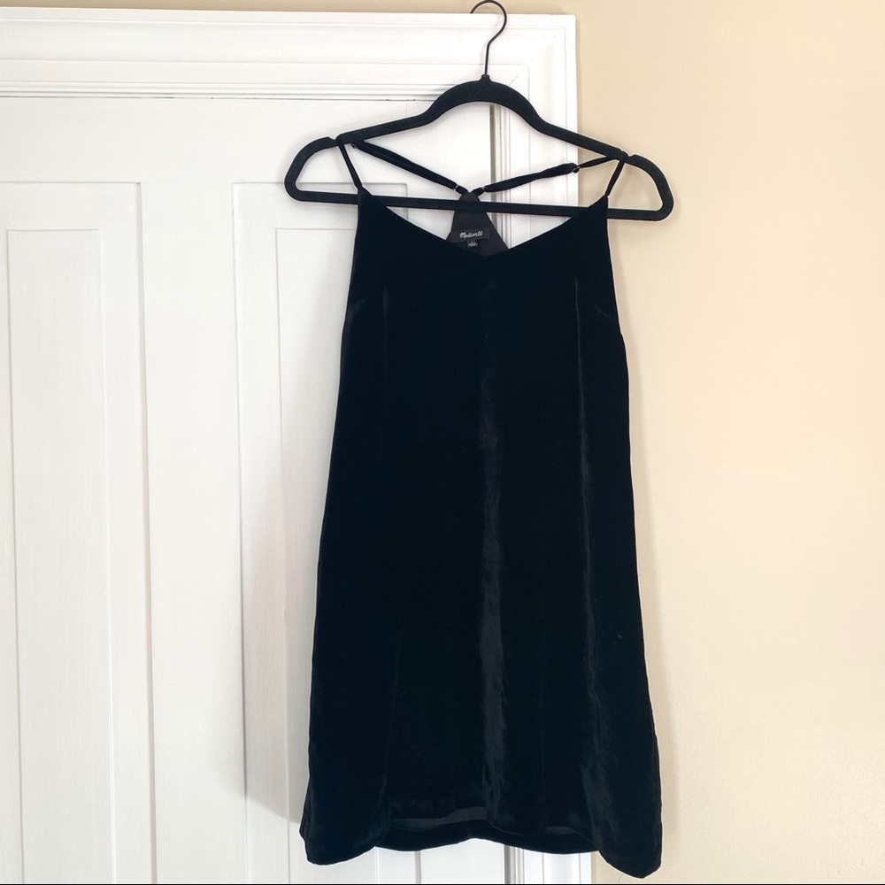 Madewell Black velvet dress